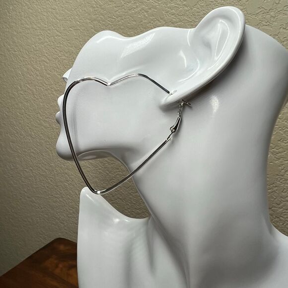 Earrings Silver color deco Design Hoop Trendy Deco 3 Earrings set pinup chicano - Picture 12 of 14